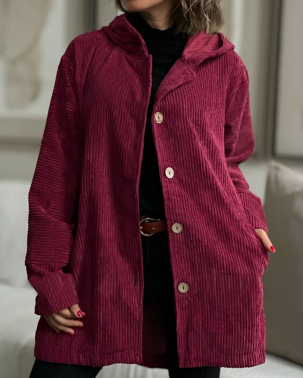 Cordia™ | Cozy Corduroy Hooded Jacket