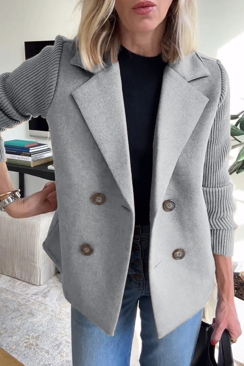 Lenora™ | Premium Chic Knit-Sleeve Blazer