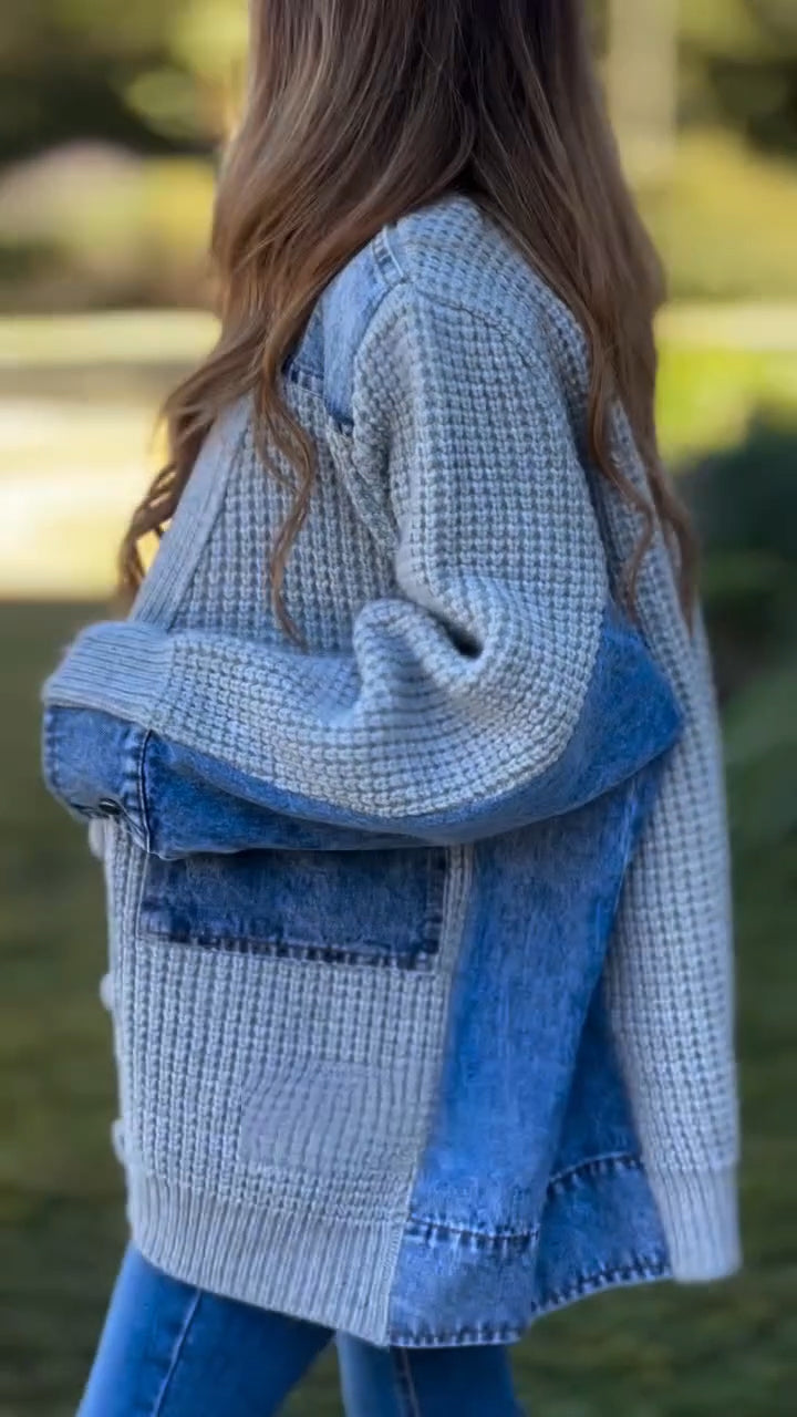 Raya™ | Patch Knit Casual Cardigan