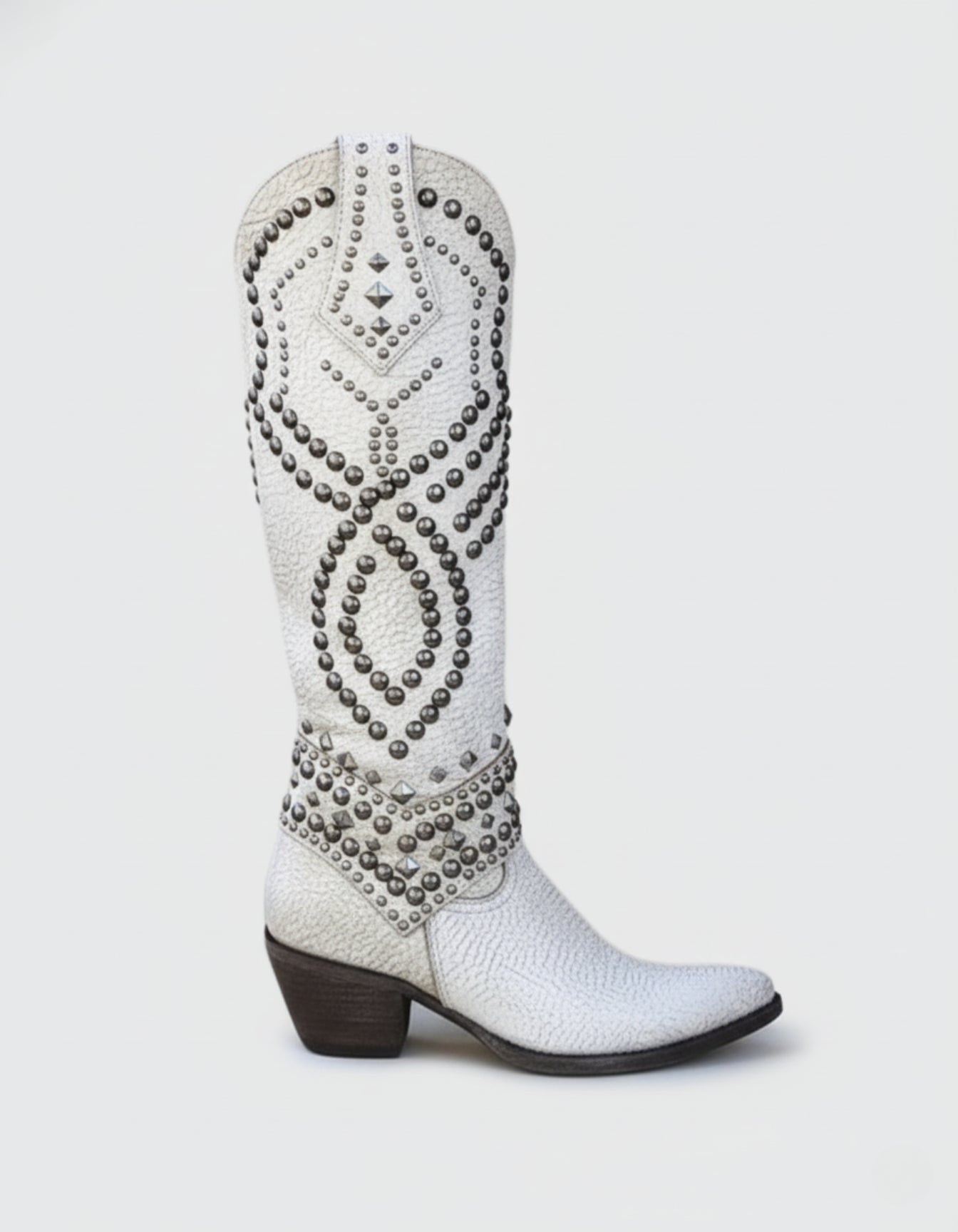 Studded Leather Western Boots