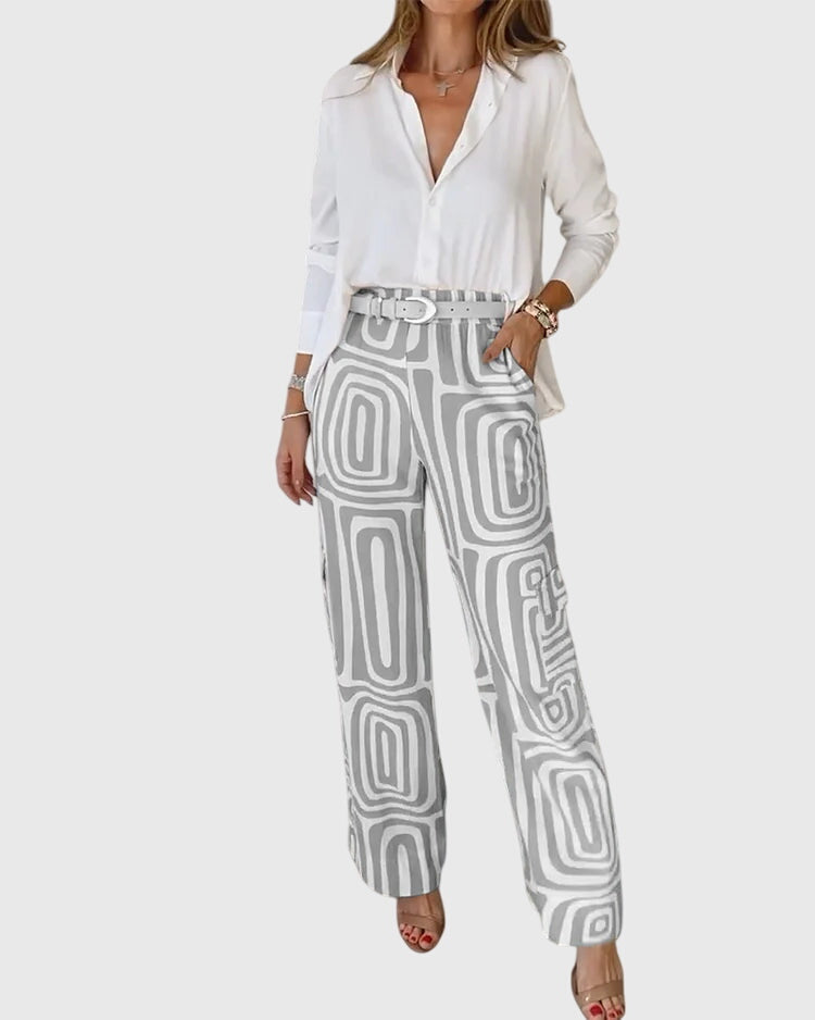 Emilia™ | Pantalon élégant + chemisier et ceinture offerts
