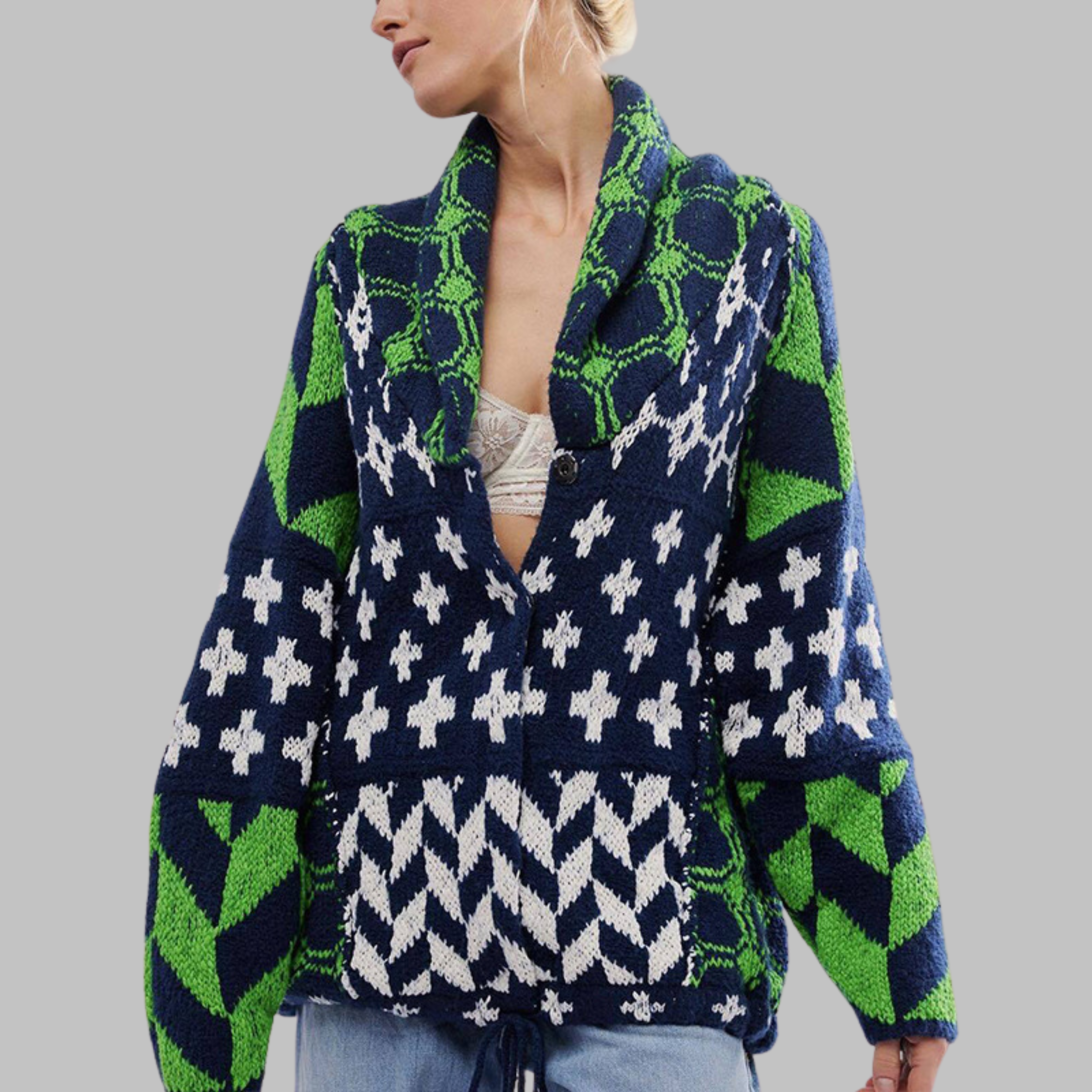 Portia™ | Vintage Oversized Button-Down Cardigan