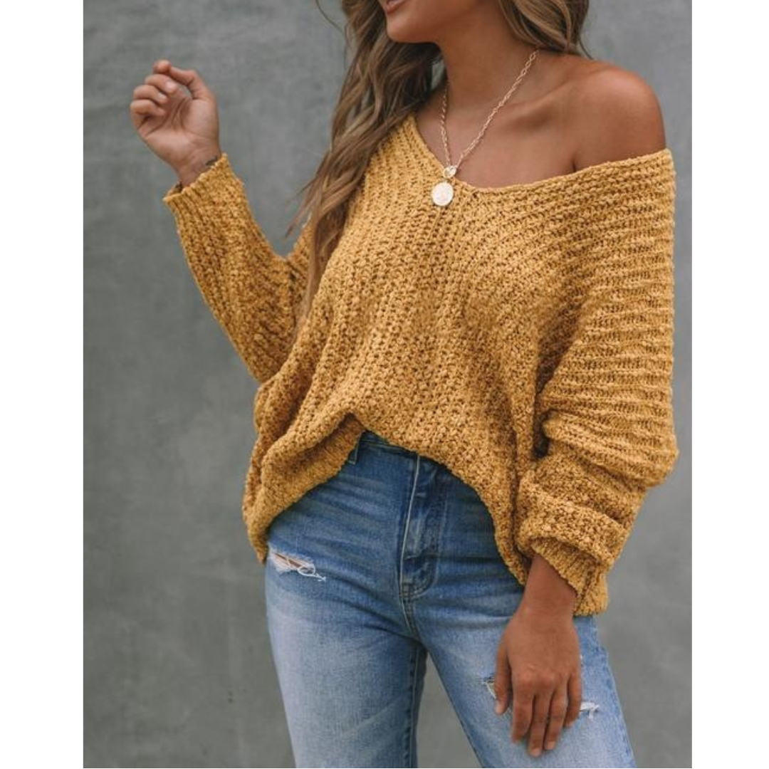Gabby™ | Lightweight V-Neck Drop Shoulder Sweater