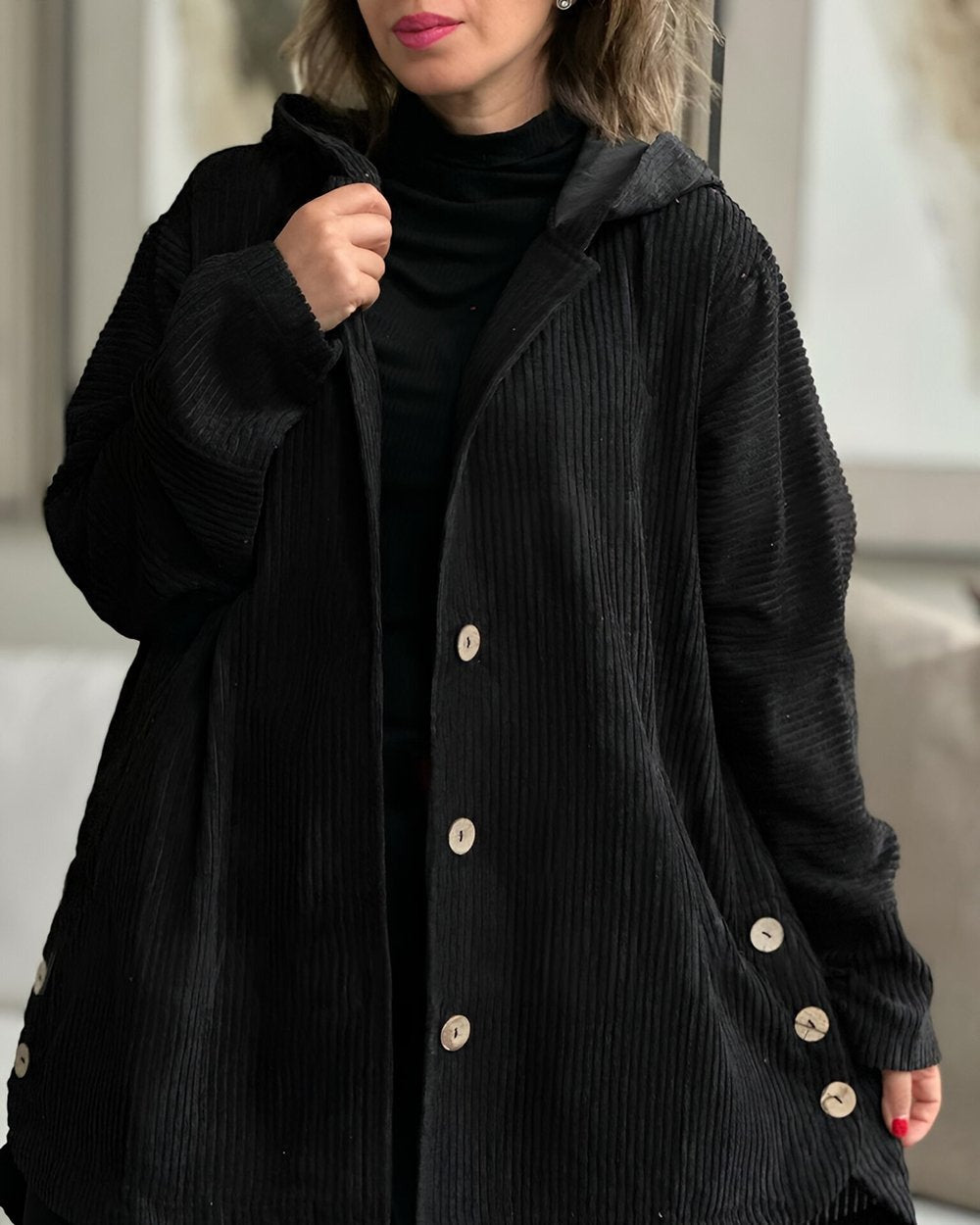 Cordia™ | Cozy Corduroy Hooded Jacket