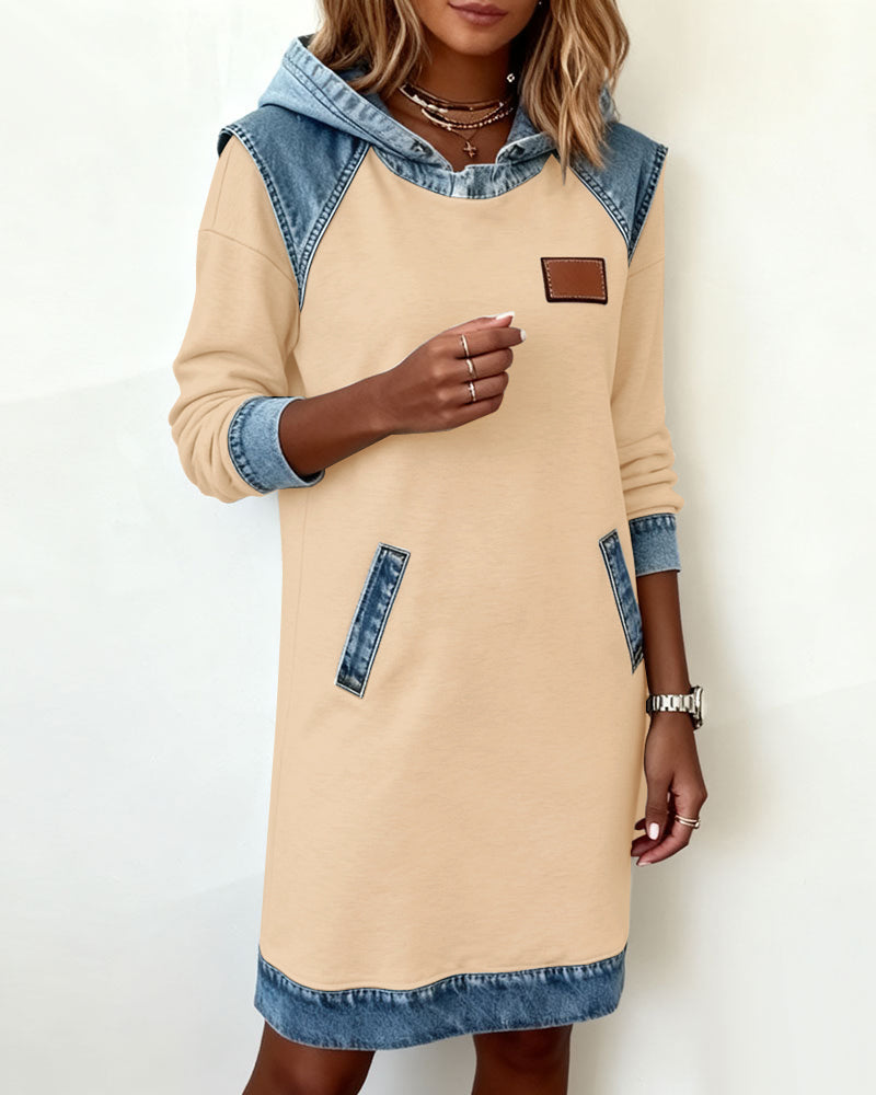 Evelyne | Hoodie Dress with Contrast Panels