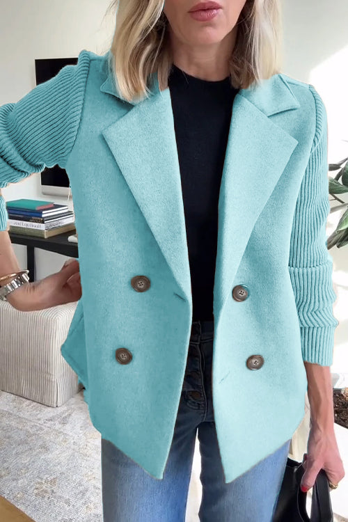 Lenora™ | Premium Chic Knit-Sleeve Blazer