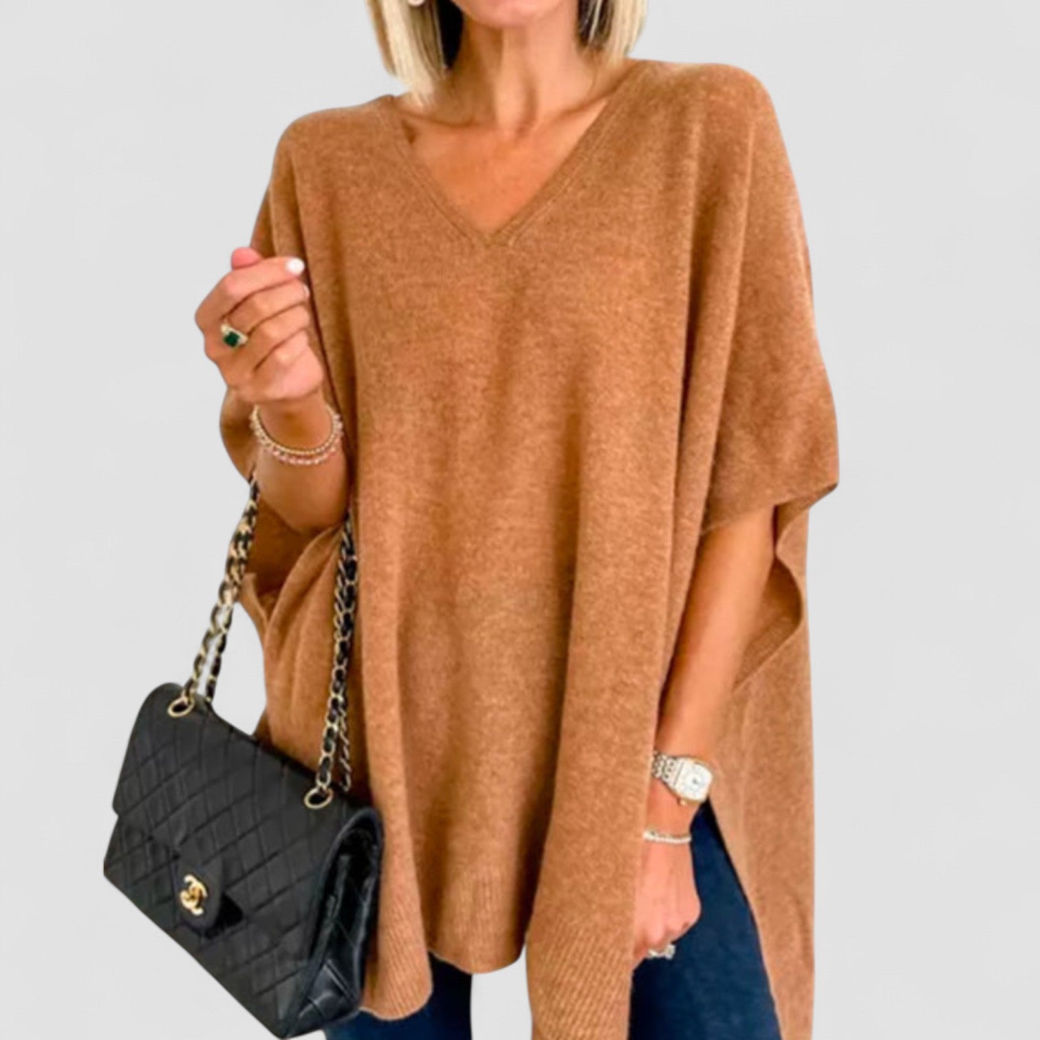 Erica™ | Relaxed V-Neck Poncho