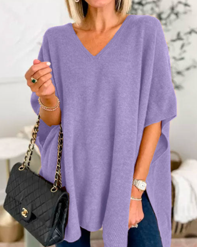 Erica™ | Relaxed V-Neck Poncho