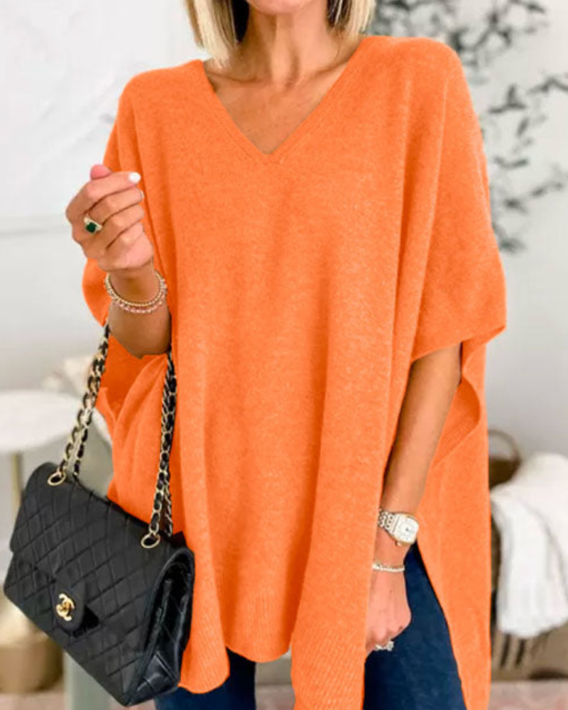 Erica™ | Relaxed V-Neck Poncho