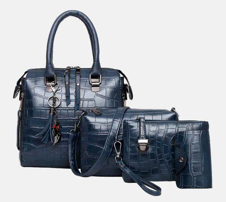 SOPHIA | VINTAGE CROCODILE PATTERN 4-9IECE BAG