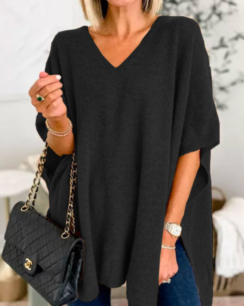 Erica™ | Relaxed V-Neck Poncho