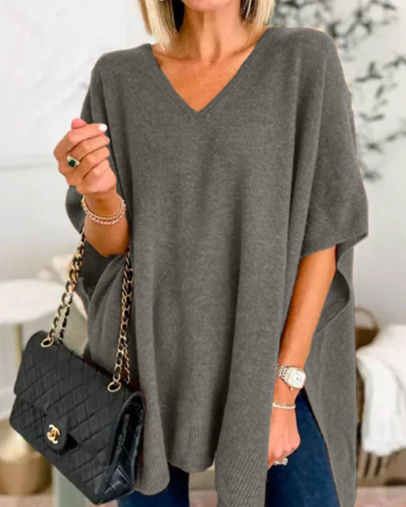 Erica™ | Relaxed V-Neck Poncho