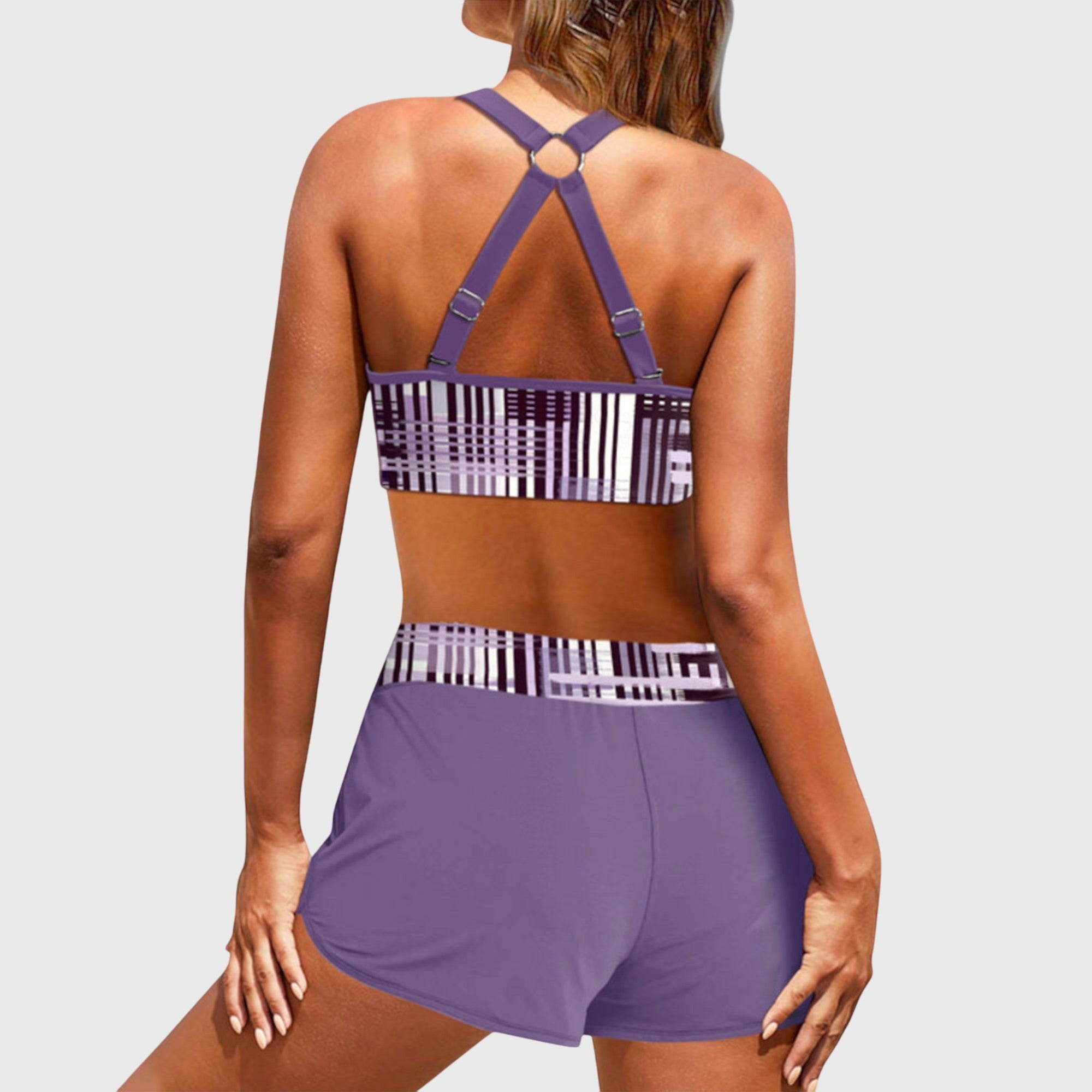 Janelle™ | Bikini côtelé taille haute