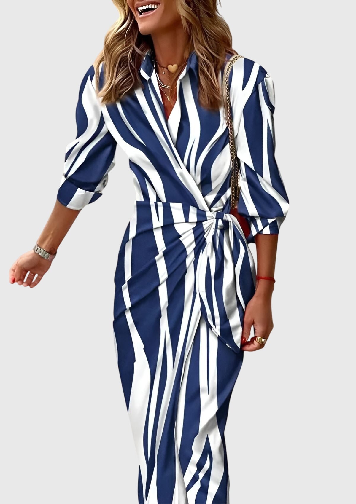 Everly™ | Robe portefeuille élégante à imprimé