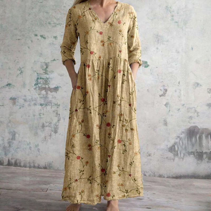 FAYE | HALF-SLEEVED FLORAL DRESS