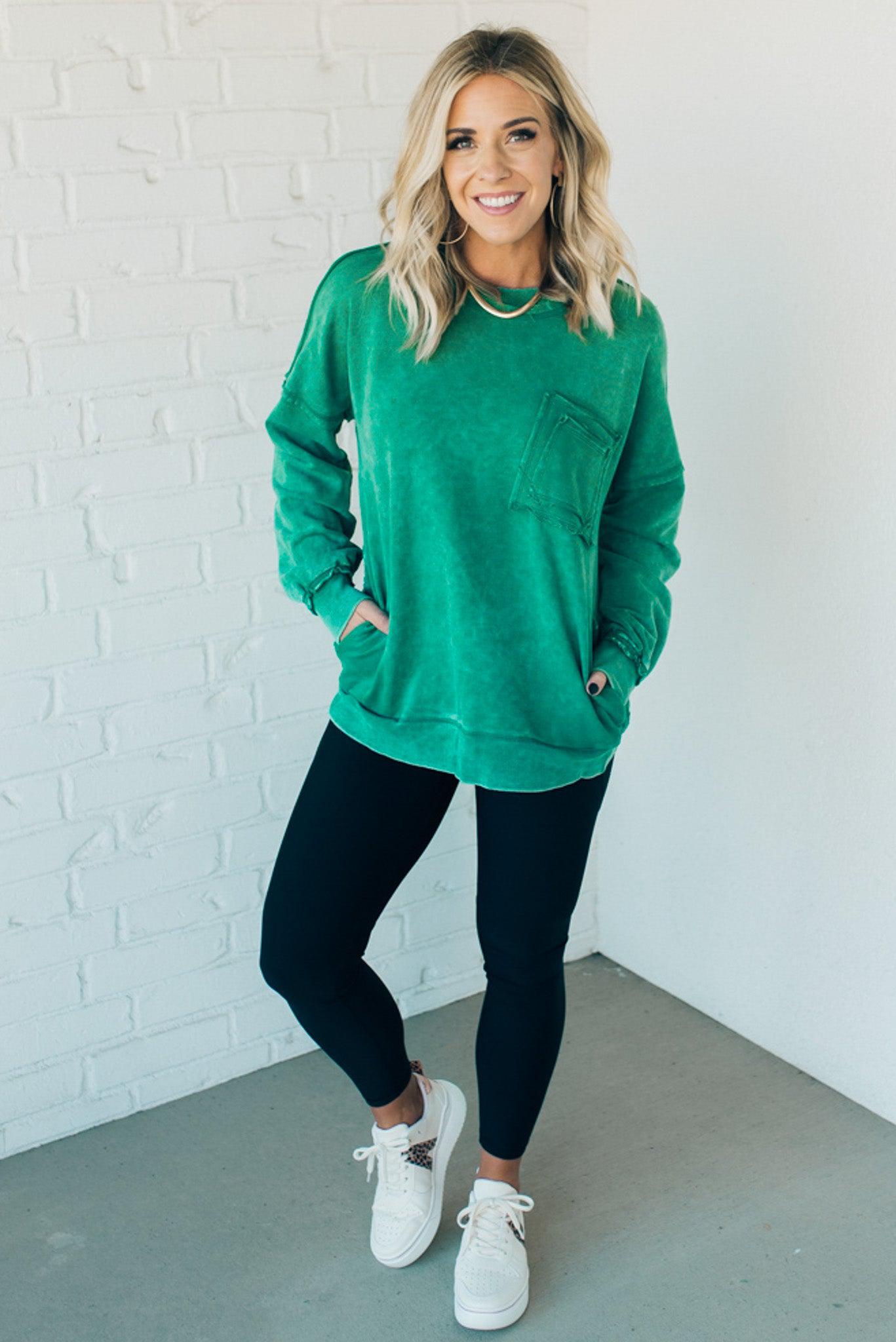 Elara™ | Cozy French Terry Acid Wash Pullover