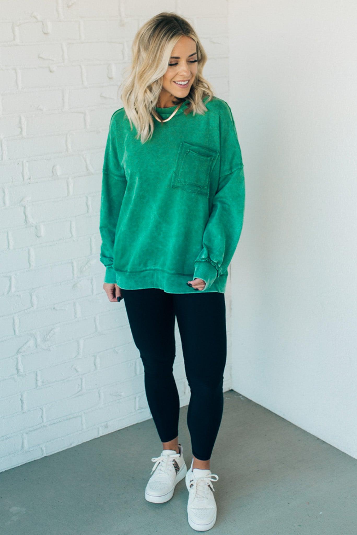 Elara™ | Cozy French Terry Acid Wash Pullover