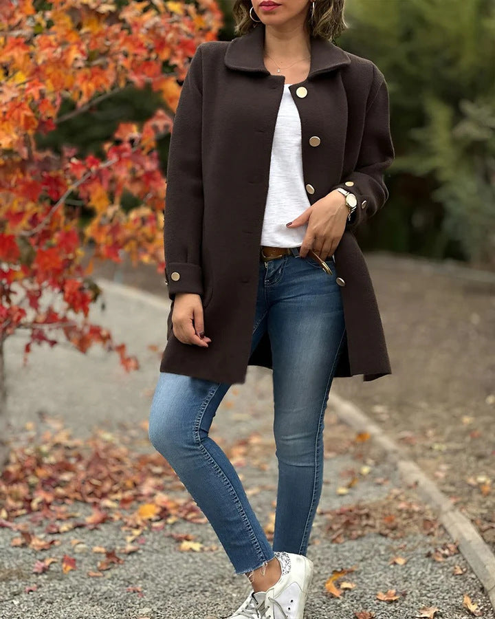 Corinne™ | Classic Button-Down Oversized Coat