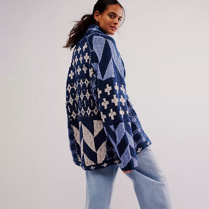 Portia™ | Vintage Oversized Button-Down Cardigan