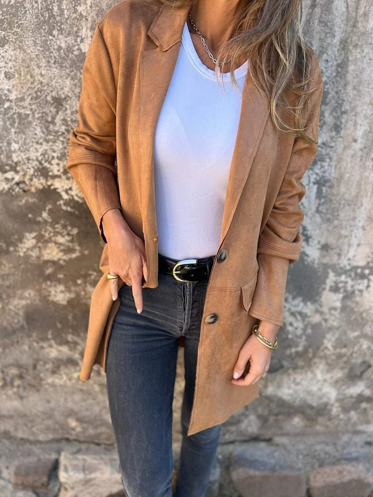 Maribelle™ | Long Suede-Look Coat