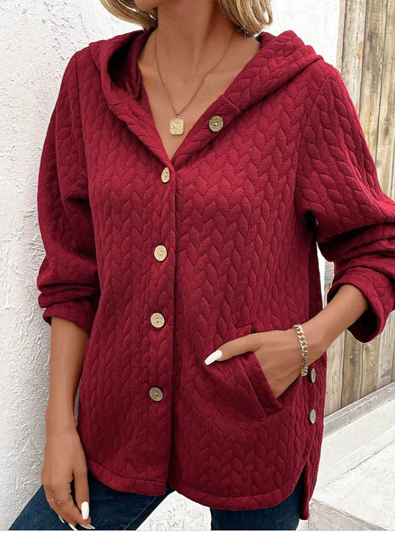 Selena™ | Quilted Hooded Cardigan