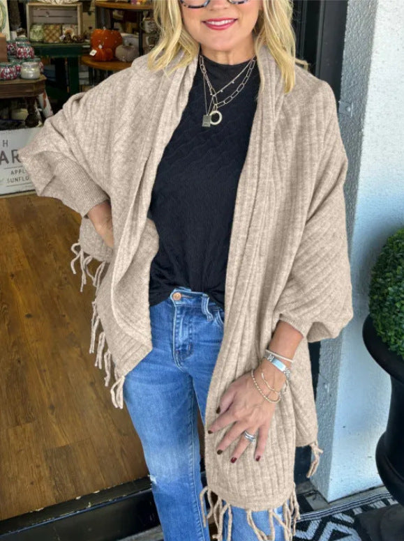 Arlena™ | Cozy Fringe Knit Cardigan