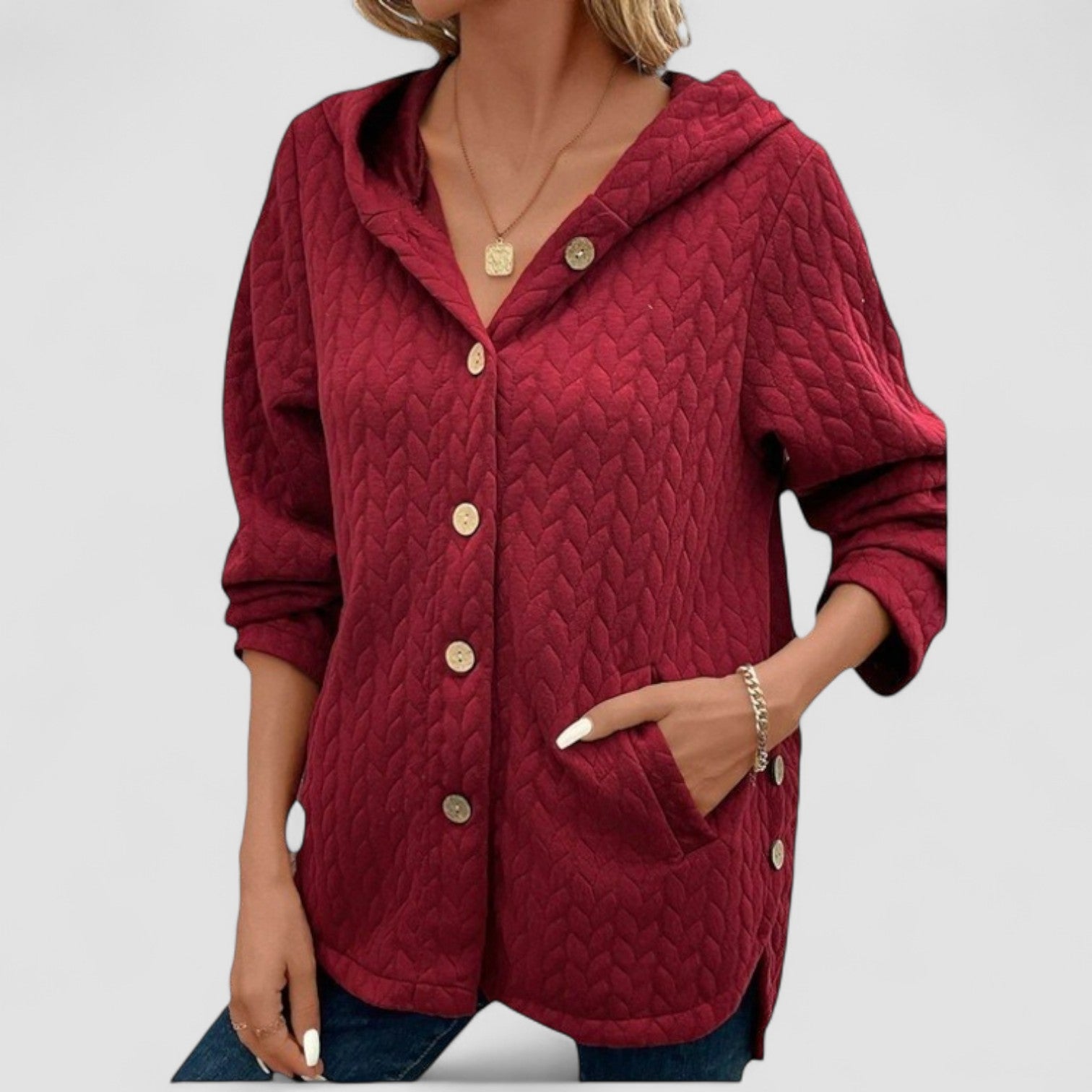 Selena™ | Quilted Hooded Cardigan