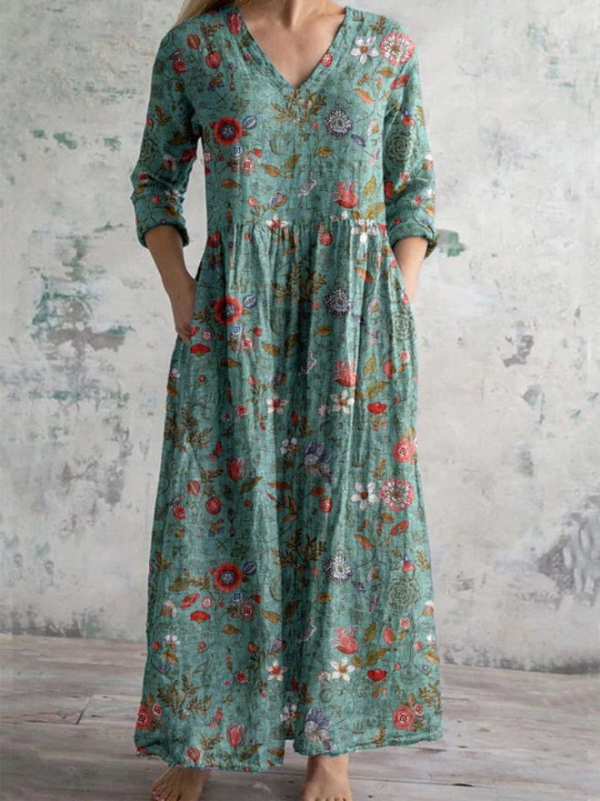 Celestine™ | Maxi Dress with Vintage Floral Print