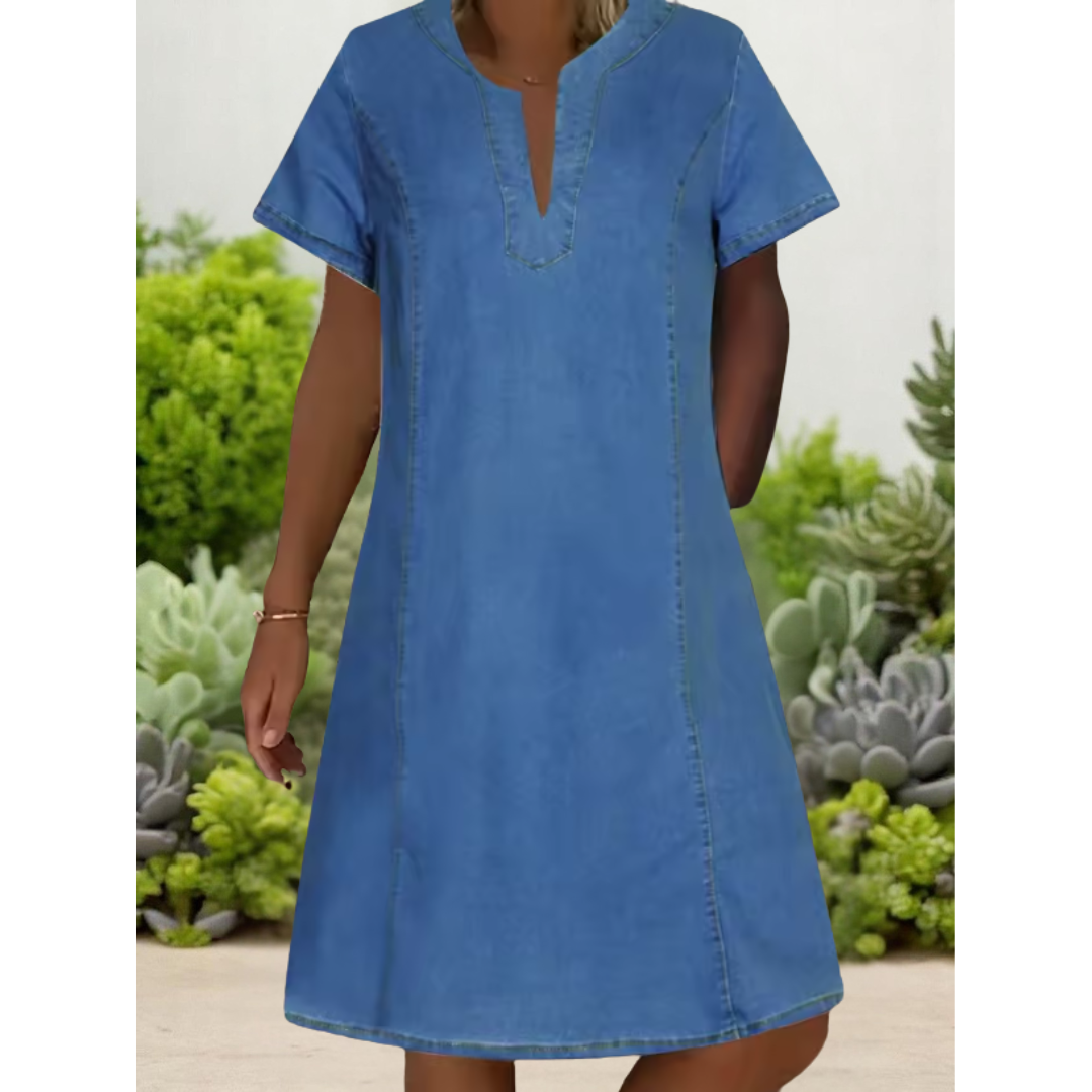 Julia™ | Soft Denim Dress with Front Pockets