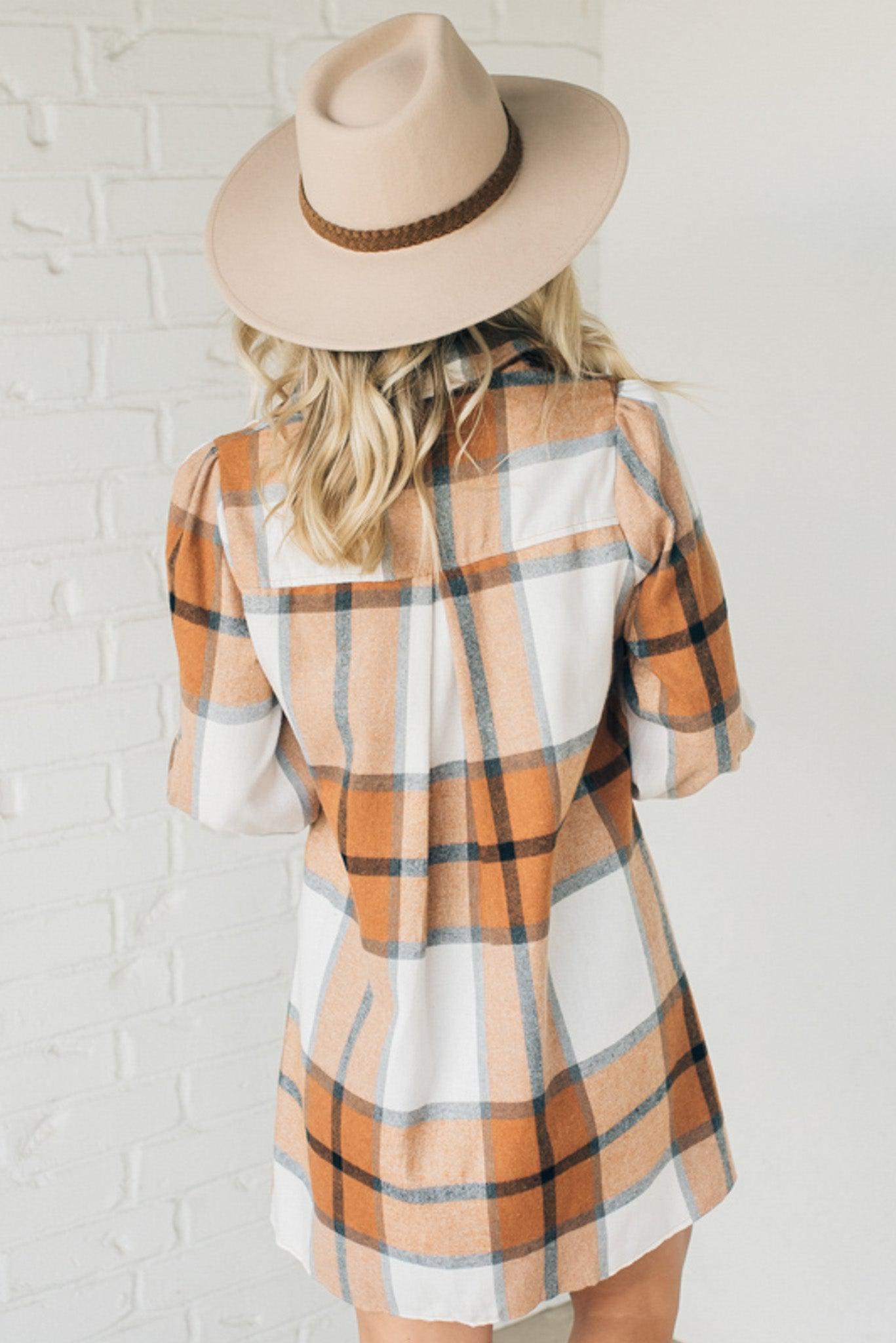 Claudine™ | Timeless Plaid Shirt Dress