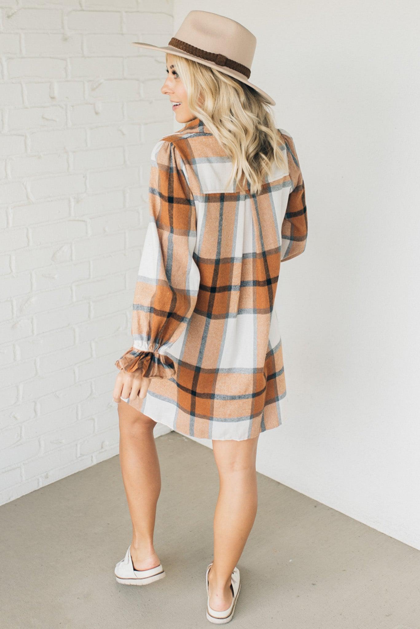 Claudine™ | Timeless Plaid Shirt Dress