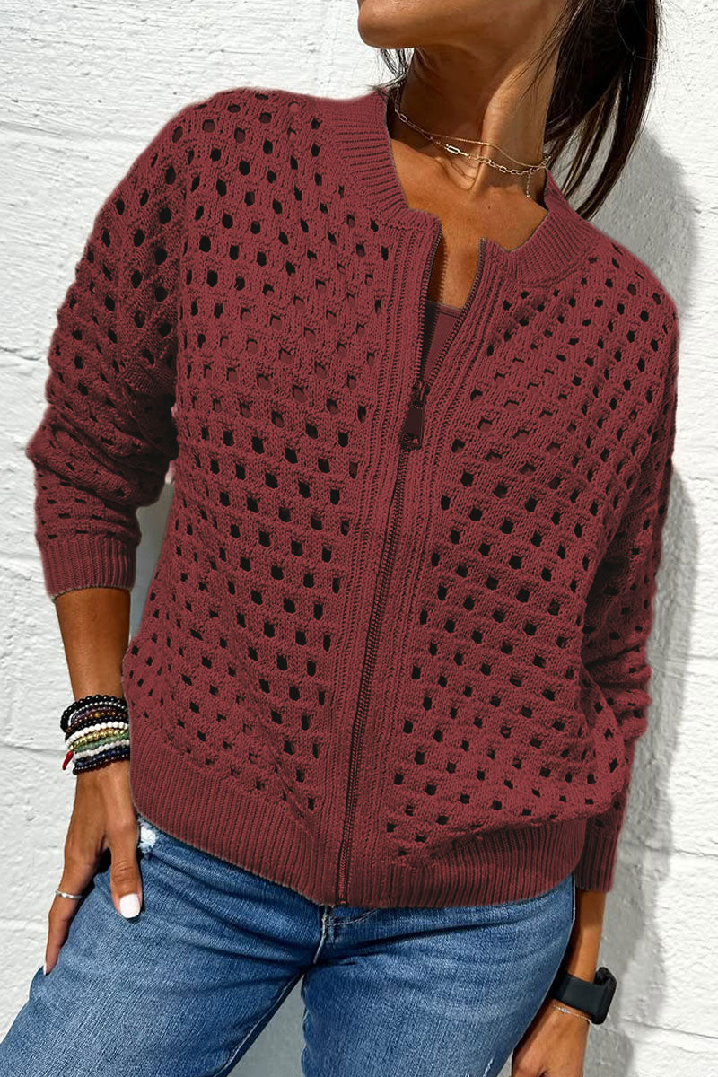 Elayne™ | Stylish Knit Zipper Jacket