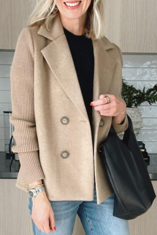 Lenora™ | Premium Chic Knit-Sleeve Blazer