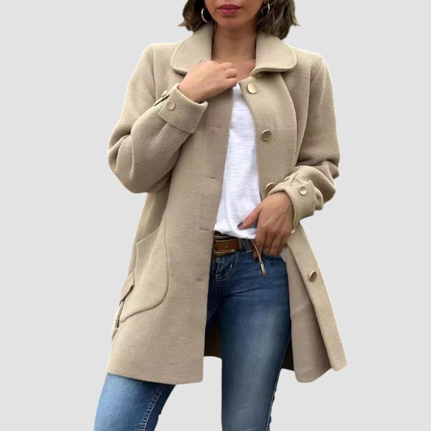Corinne | Classic Button-Down Oversized Coat