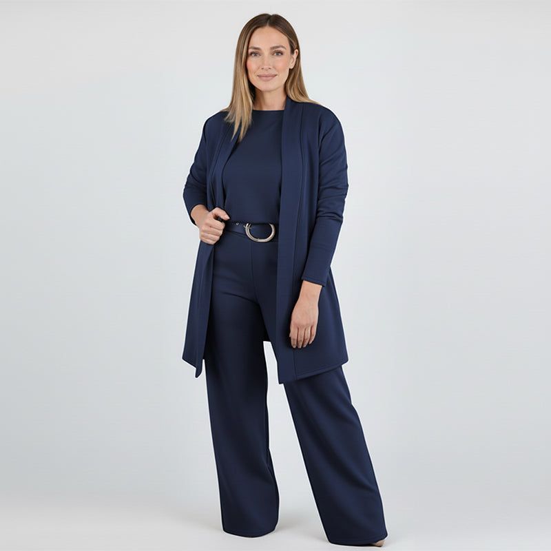 Maris | Elegant 3-Piece Set – Long Cardigan, Top & Pants