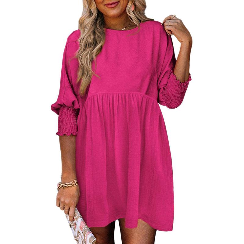 Mirasol™ | Casual Crew Neck Loose Fit Mini Dress