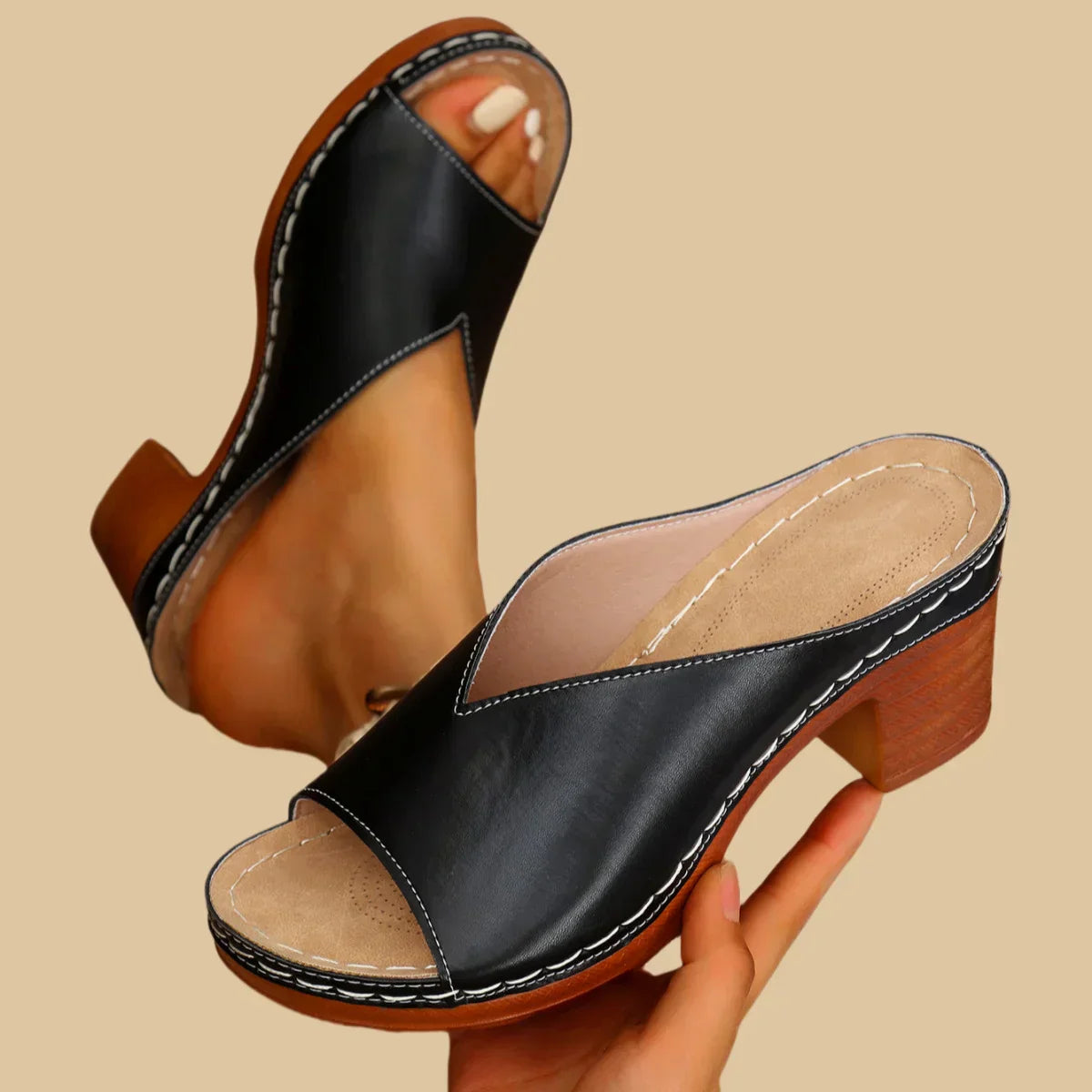 ARINA | STYLISH ORTHOPEDIC THICK HEEL SANDALS