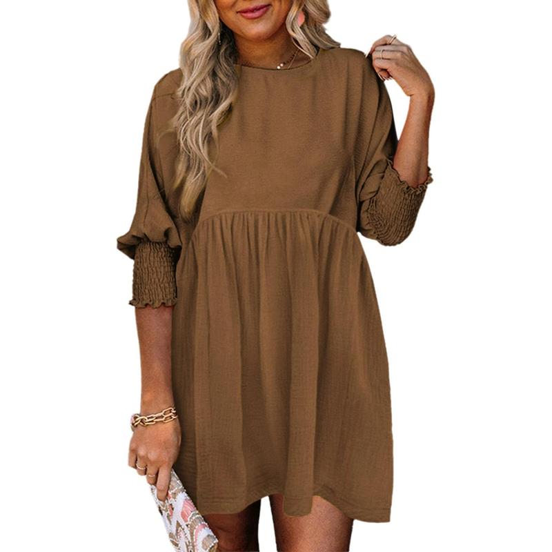 Mirasol™ | Casual Crew Neck Loose Fit Mini Dress