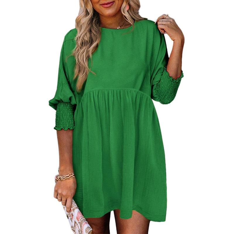 Mirasol™ | Casual Crew Neck Loose Fit Mini Dress
