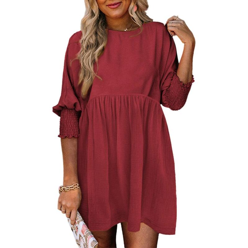 Mirasol™ | Casual Crew Neck Loose Fit Mini Dress