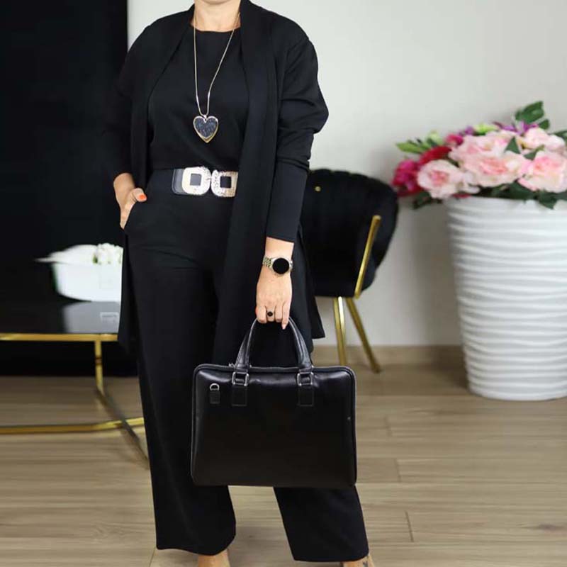 Maris | Elegant 3-Piece Set – Long Cardigan, Top & Pants