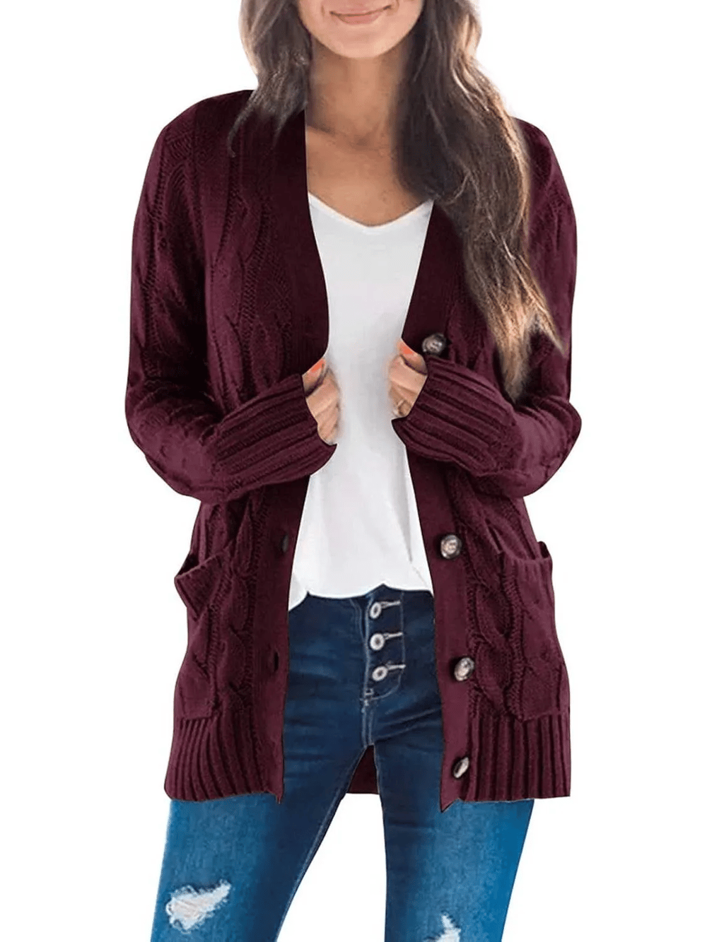 Claudia™ | Cozy Cable Knit Cardigan