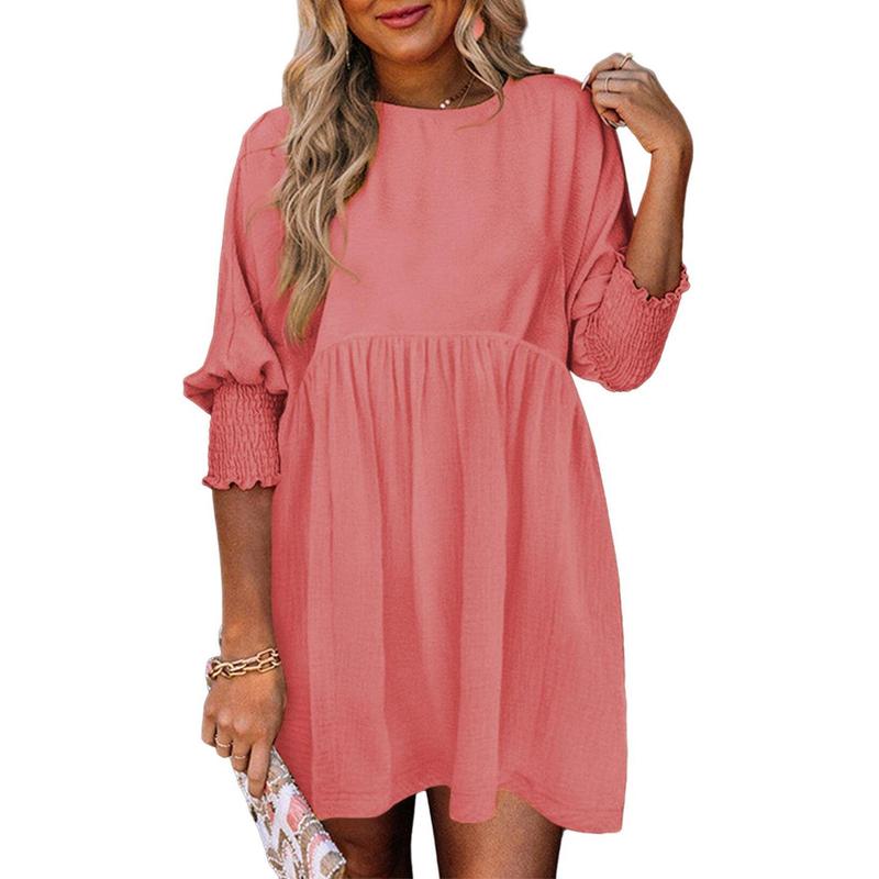 Mirasol™ | Casual Crew Neck Loose Fit Mini Dress