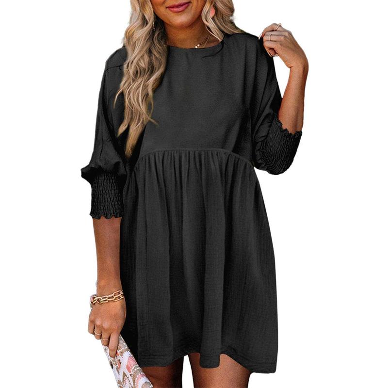 Mirasol™ | Casual Crew Neck Loose Fit Mini Dress