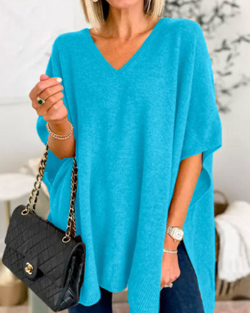 Erica™ | Relaxed V-Neck Poncho