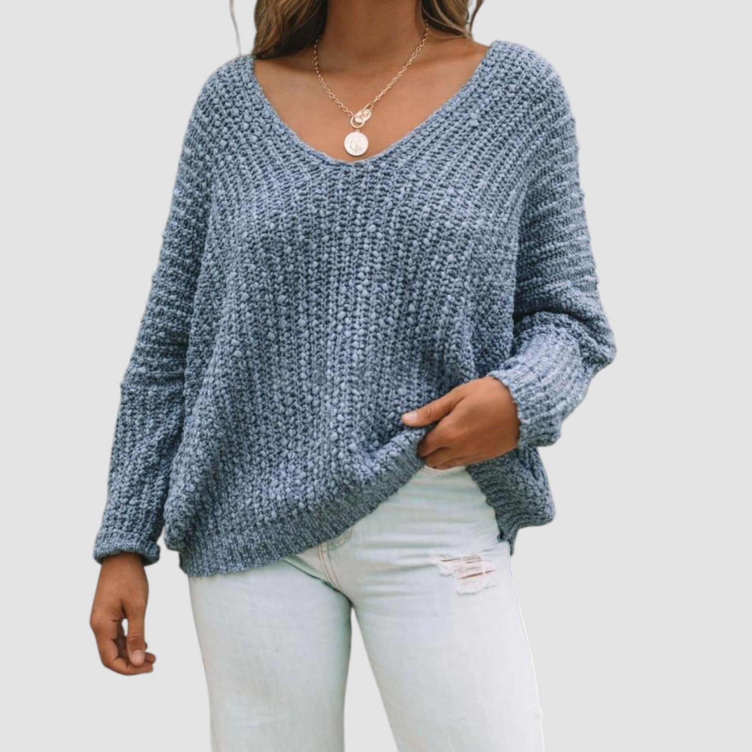 Gabby™ | Lightweight V-Neck Drop Shoulder Sweater