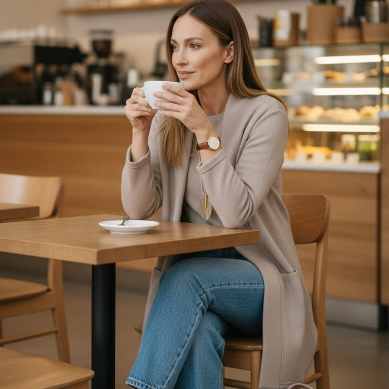 Maris | Elegant 3-Piece Set – Long Cardigan, Top & Pants