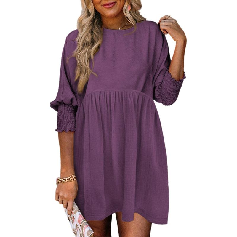 Mirasol™ | Casual Crew Neck Loose Fit Mini Dress