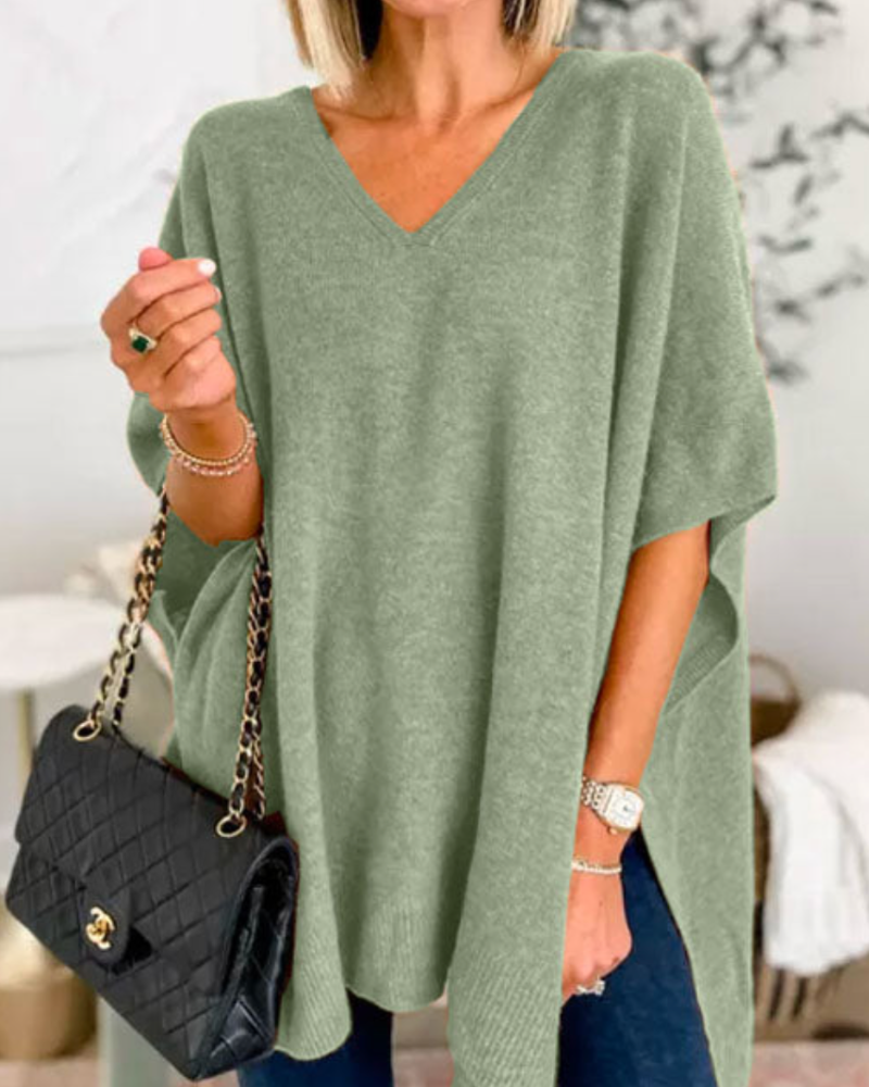 Erica™ | Relaxed V-Neck Poncho