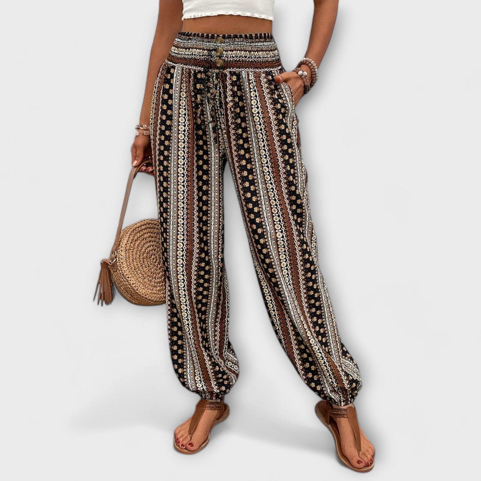 Scarlett™ | Pants with Ethnic Graphic